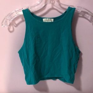 Blue crop tank top